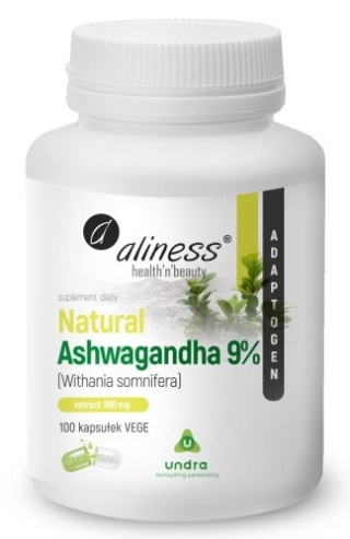 NATURAL ASHWAGANDHA 560 mg 9% 100 kaps ALINESS