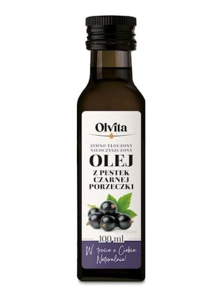 Olej z Pestek Czarnej Porzeczki Zimno tłoczony 100ml Olvita