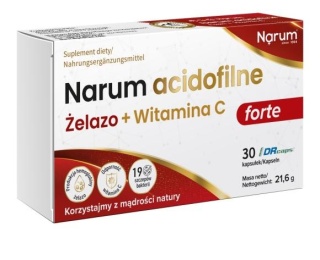 ŻELAZO ACIDOFILNE+WITAMINA C FORTE 30kaps NARUM