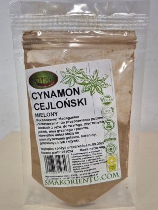 CYNAMON CEJLOŃSKI MIELONY 40g EVITA