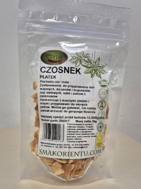 CZOSNEK PŁATKI 50g EVITA