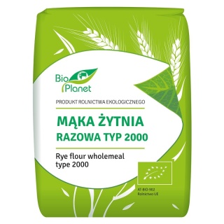 MĄKA ŻYTNIA RAZOWA BIO TYP 2000 1 kg BIO PLANET