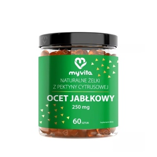 ŻELKI NATURALNE OCET JABŁKOWY 60 szt MYVITA