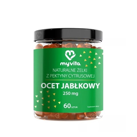 ŻELKI NATURALNE OCET JABŁKOWY 60 szt MYVITA