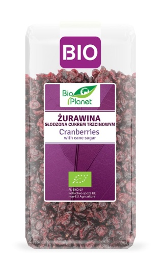 ŻURAWINA SŁODZONA CUKREM TRZCINOWYM BIO 400g BIO PLANET