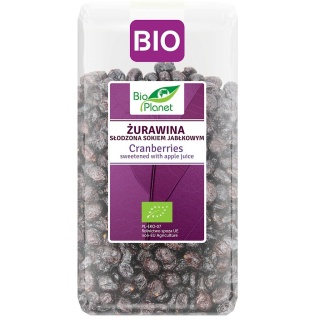 ŻURAWINA SŁODZONA SOKIEM JABŁKOWYM BIO 400g BIO PLANET