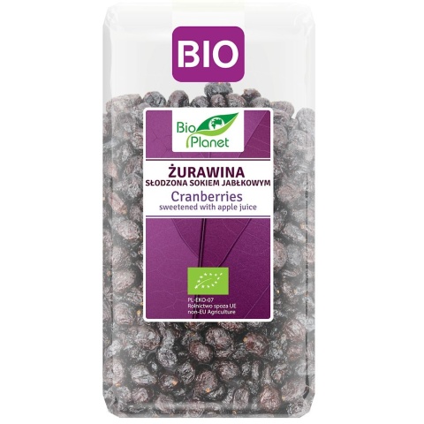 ŻURAWINA SŁODZONA SOKIEM JABŁKOWYM BIO 400g BIO PLANET