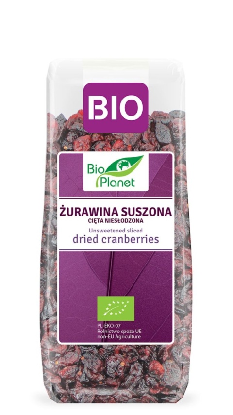 ŻURAWINA SUSZONA CIĘTA NIESŁODZONA BIO 100g BIO PLANET