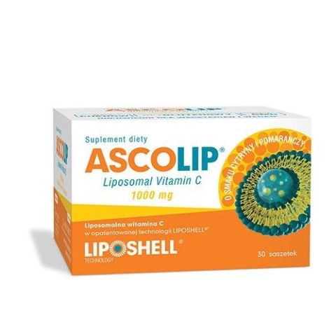 ASCOLIP WITAMINA C LIPOSOMALNA O SMAKU CYTRYNY 1000 mg 30 sasz