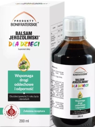 BALSAM JEROZOLIMSKI DLA DZIECI 200 ml PRODUKTY BONIFRATERSKIE
