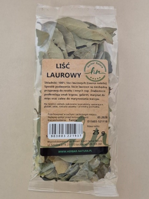 LIŚĆ LAUROWY 25g HERBAR NATURA