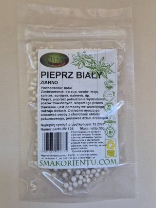 PIEPRZ BIAŁY ZIARNO 30g EVITA