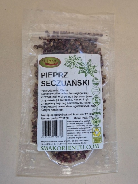PIEPRZ SECZUAŃSKI ZIARNO 20g EVITA