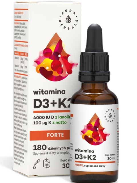 WITAMINA D3 4000+K2 100 30ml AURA HERBALS
