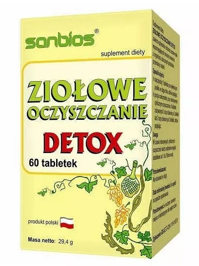 DETOX ZIOŁOWE OCZYSZCZANIE 60 TAB. SANBIOS