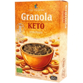 GRANOLA KETO ORZECHOWA BIO 250g 5 PRZEMIAN