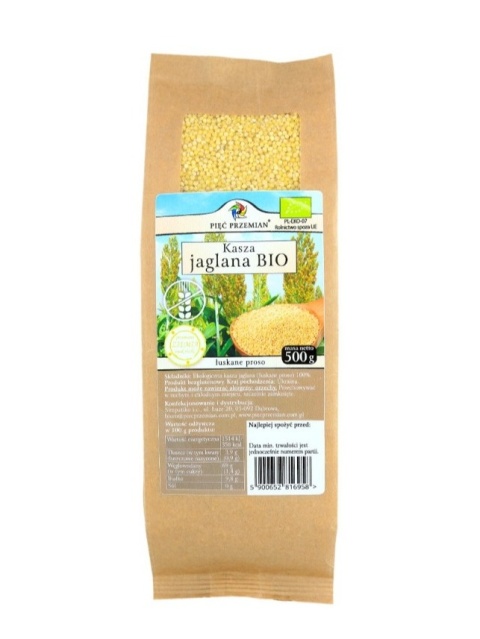 KASZA JAGLANA BIO B/GLUTEN PROSO 500g PIĘĆ PRZEMIAN