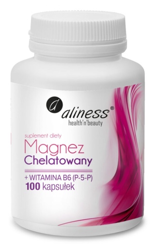 MAGNEZ CHELATOWANY 650 mg + B6 (P-5-P) x 100 kaps.ALINESS