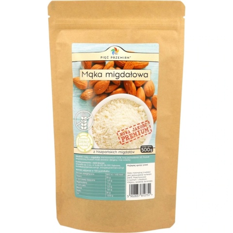 MĄKA MIGDAŁOWA 500 g B/GLUTENOWA PIĘĆ PRZEMIAN