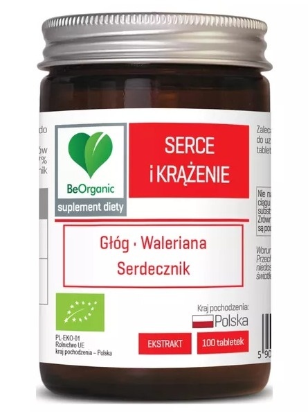 SERCE I KRĄŻENIE BIO BeOrganic 500mg 100tabl