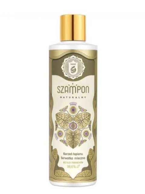 SZAMPON NA BAZIE SERWATKI Z ŁOPIANEM 280ml NAMI