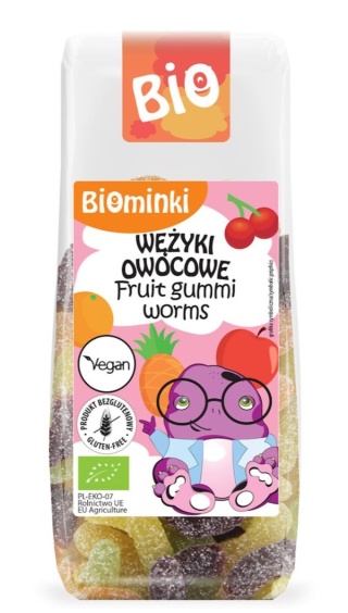 WĘŻYKI OWOCOWE BEZ ŻELATYNY 100g BIOMINKI